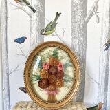 Curved glass frame dried flowers