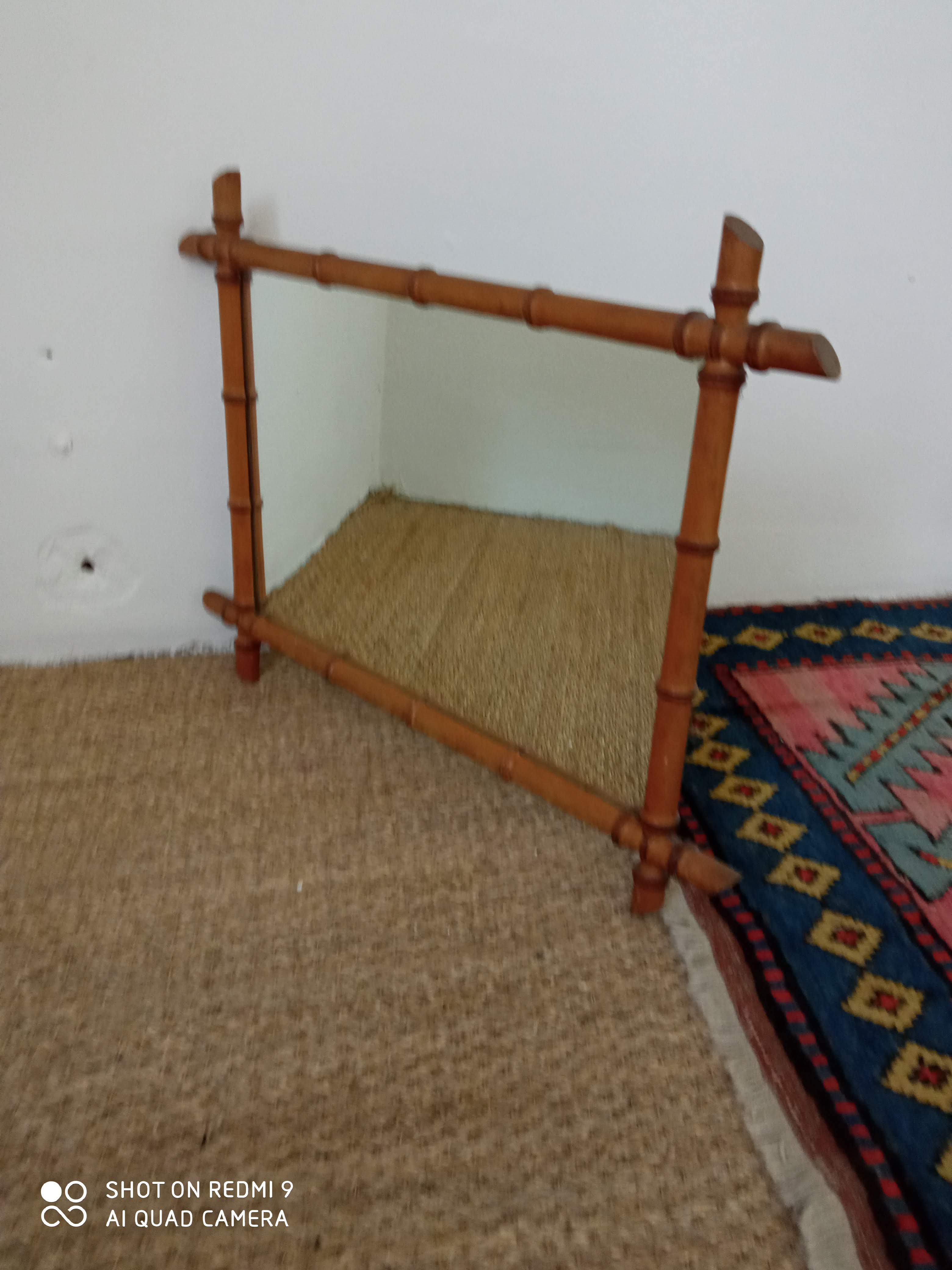 Vintage bamboo mirror 57x78cm