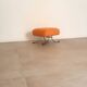 Pouf en tissu orange et métal tubulaire, 1970