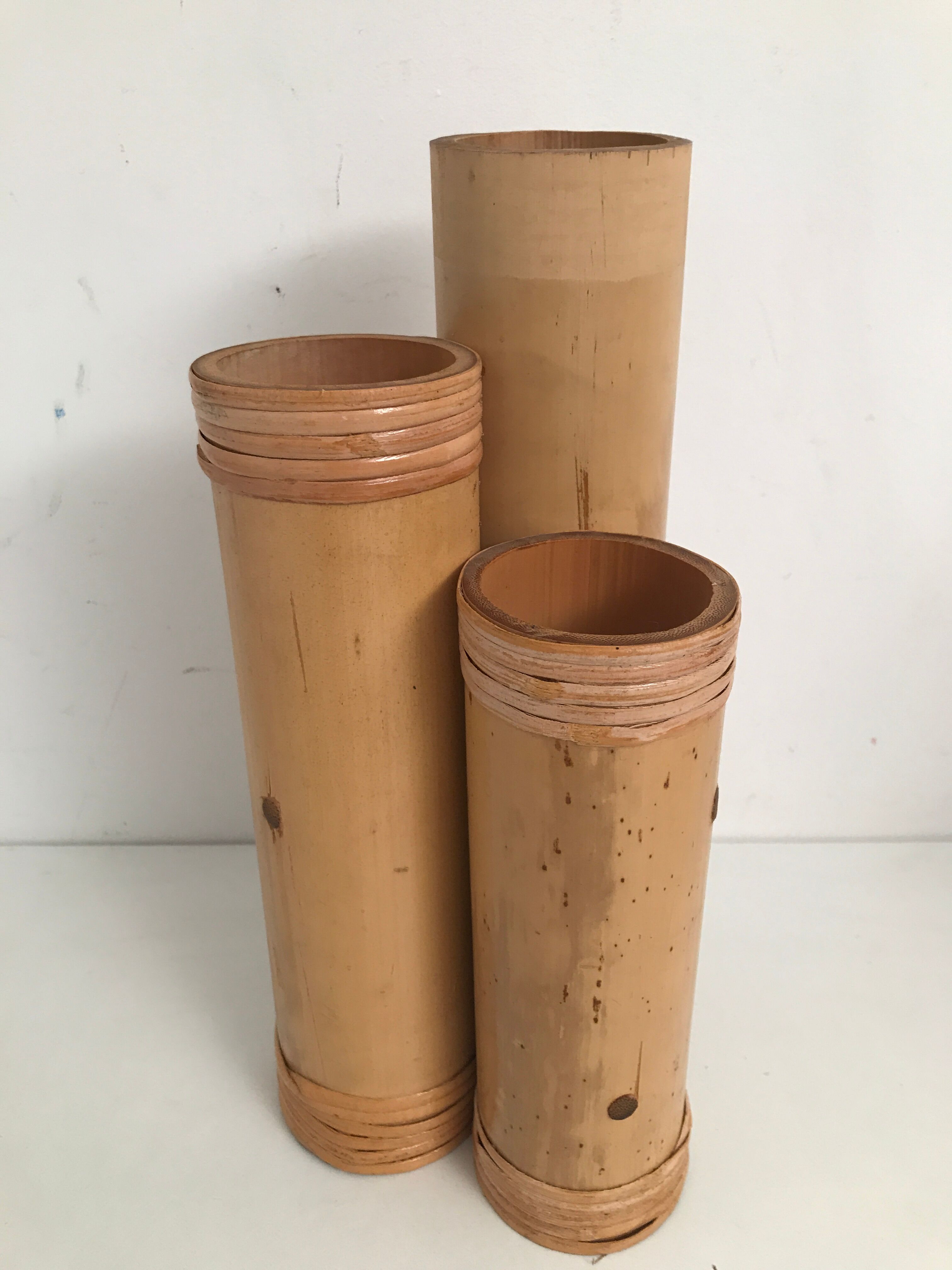 Lot of vintage natural bamboo vase