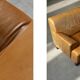 Canapé 3 places en cuir marron industriel vintage des années 1960, style mid-century modern
