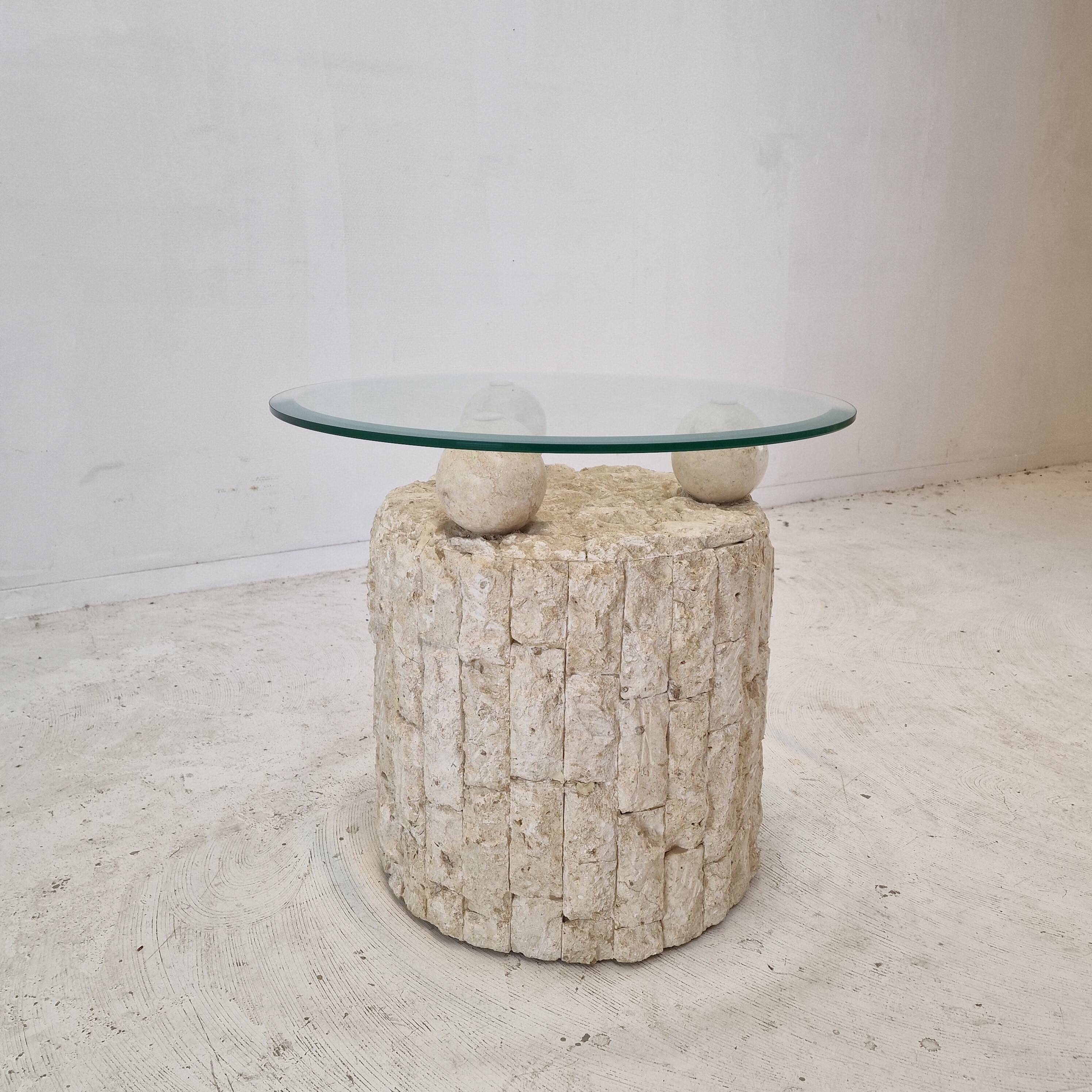 Magnussen Ponte Mactan Stone Coffee or Fossil Stone Table, 1980s