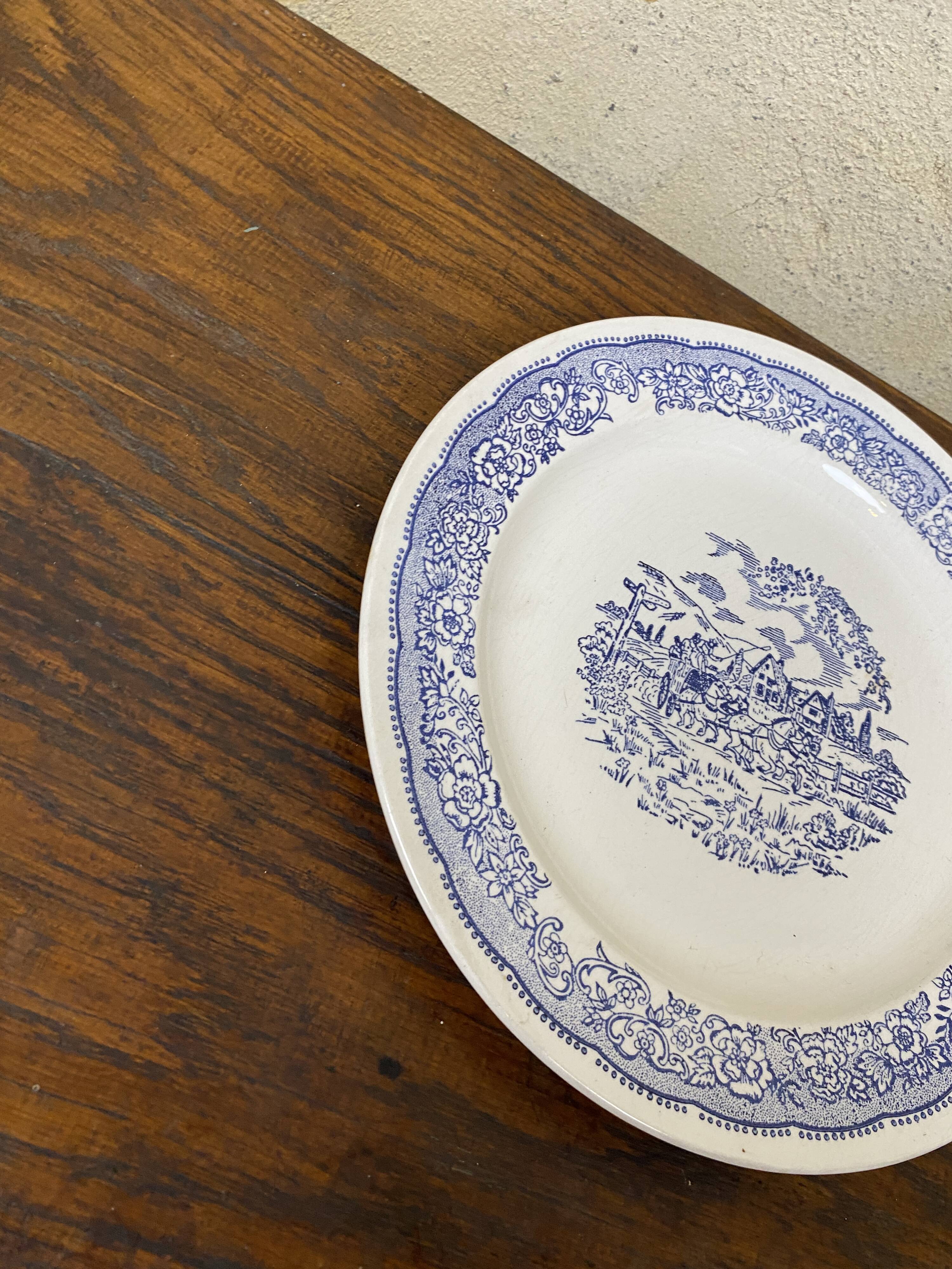 Large blue and white porcelain plate XX