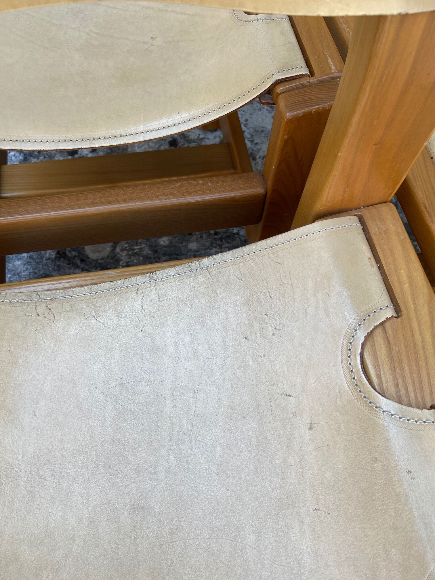 Elm and leather chairs