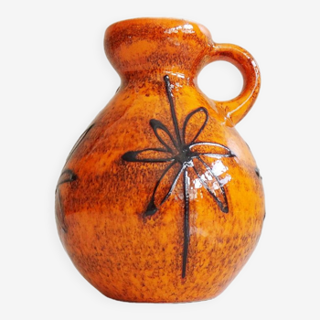 Vase à décor floral en céramique ilkra