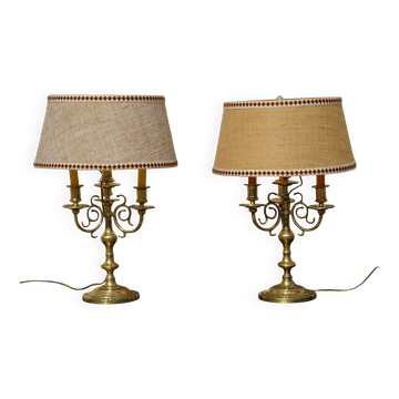 Pair of candlestick lamps