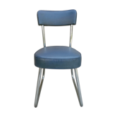 Ronéo office chair from the 60s, Skaï grey blue