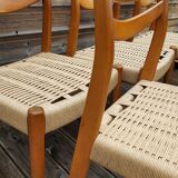 Set of 6 new Scandinavian Danish rope chairs