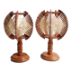 Paire de lampes de chevets en rotin