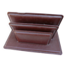 Mail holder in burgundy grained leather le tanneur