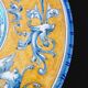 Large grotesque plate (Urbino/Castelli style), made in Italy, pei