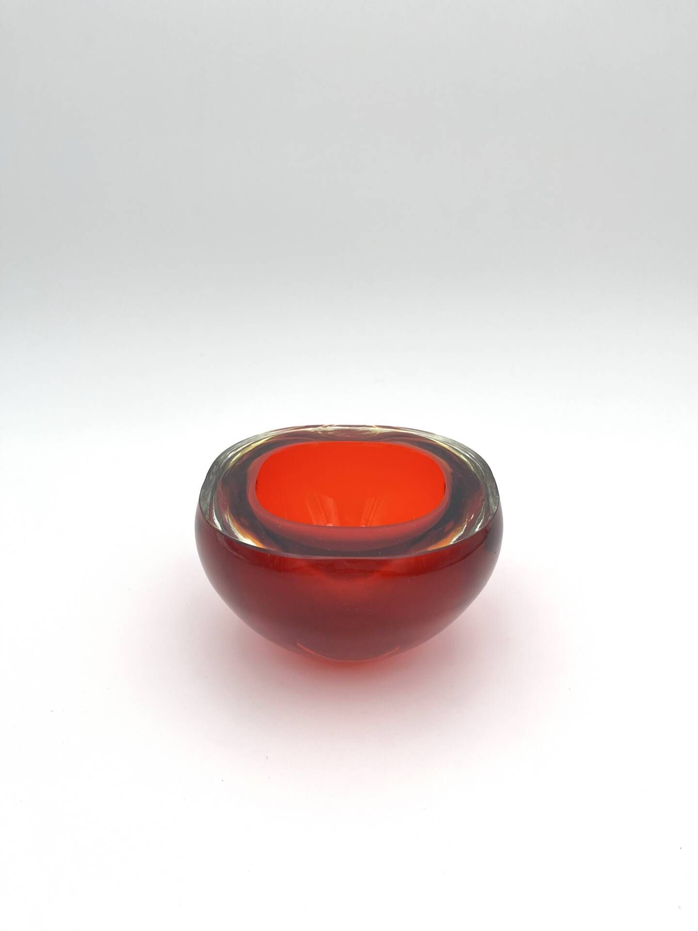 Sommerso Flavio Poli Ashtray Bowl 1.2kg Murano 1960