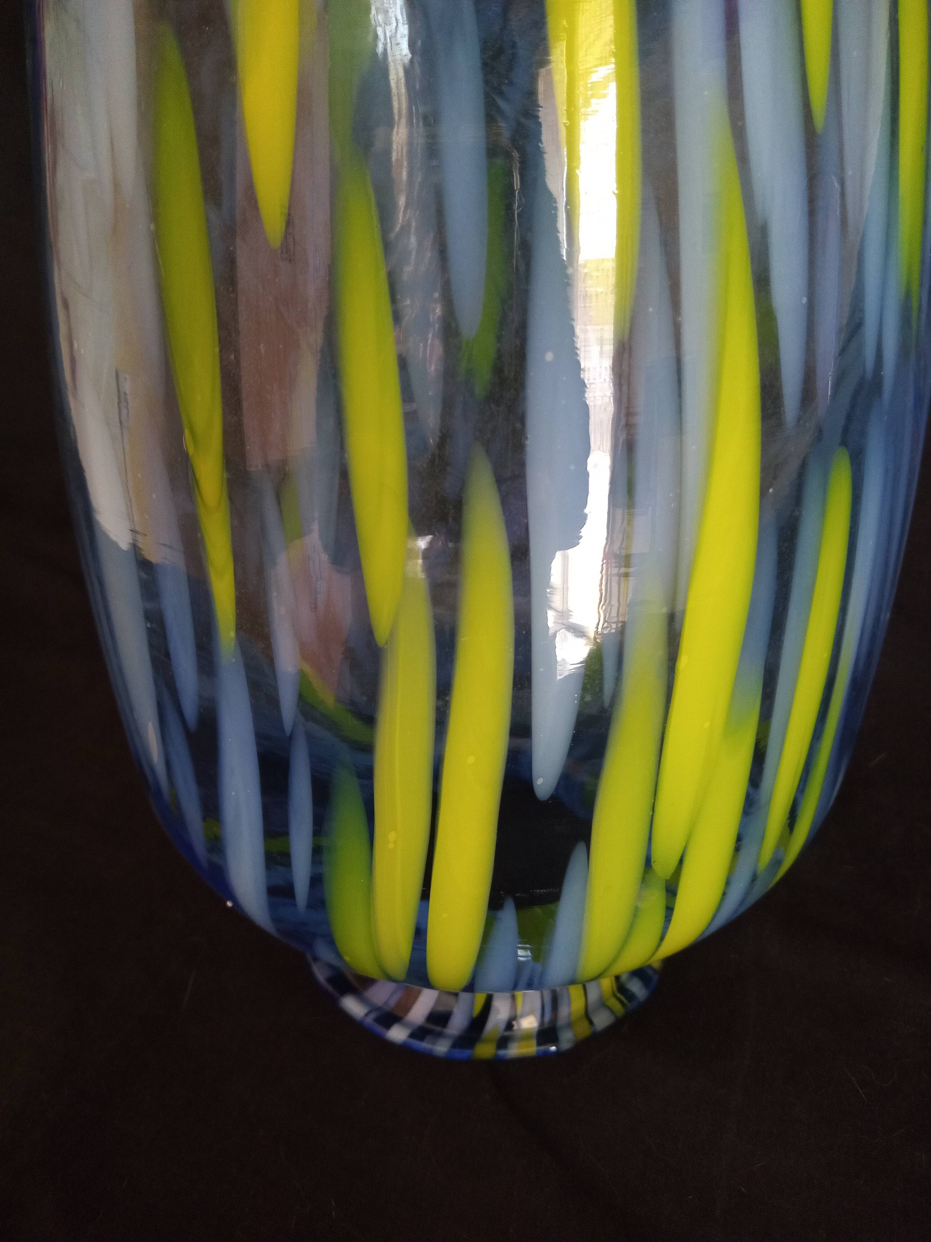 Large Murano glass vase, handmade, 38 cm high