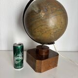 Vintage 1930 globe terrestrial Jacques Adnet world map J. Forest glass wood -