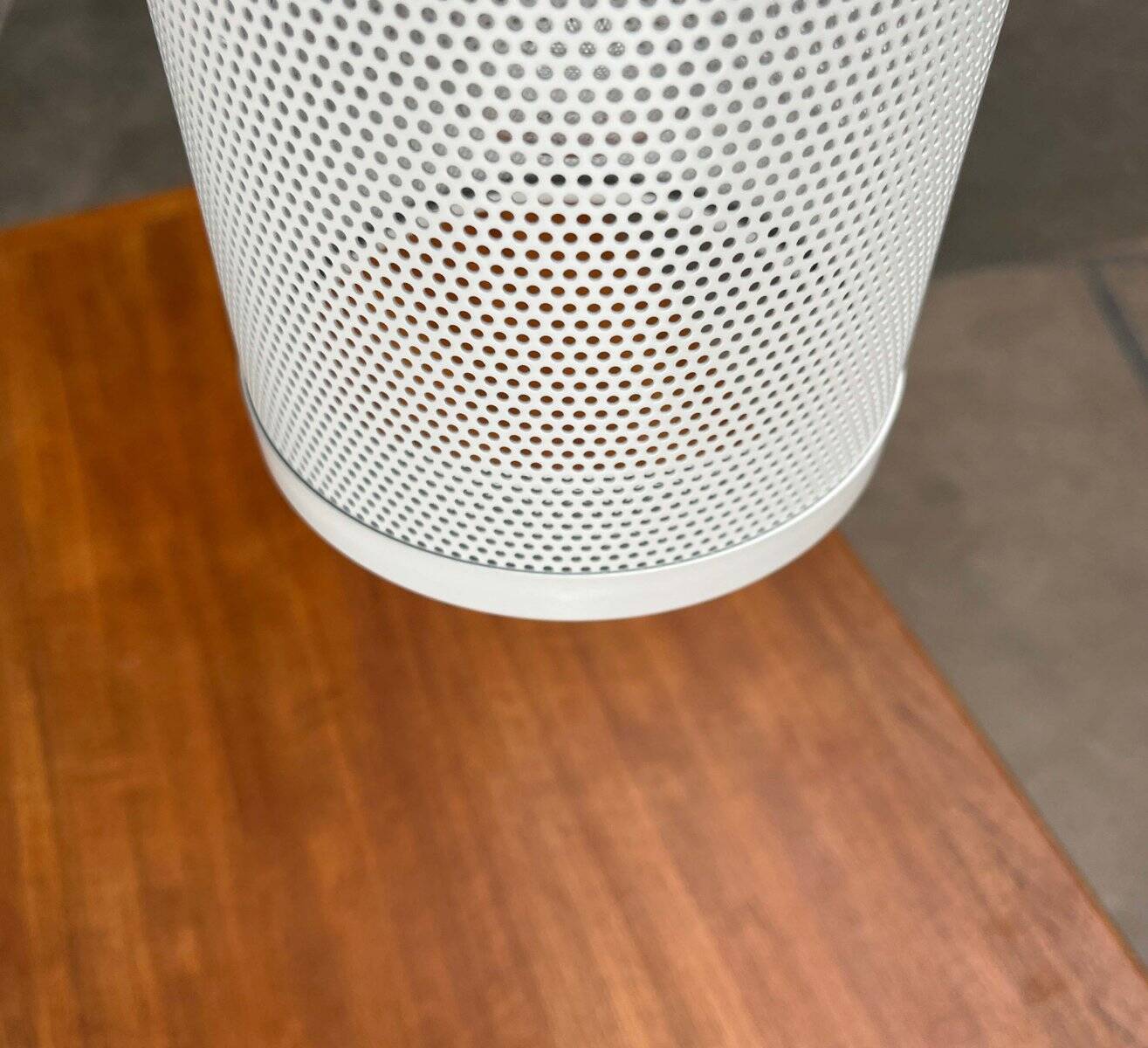 Minimalist perforated metal pendant lamp by Orno, Finland.