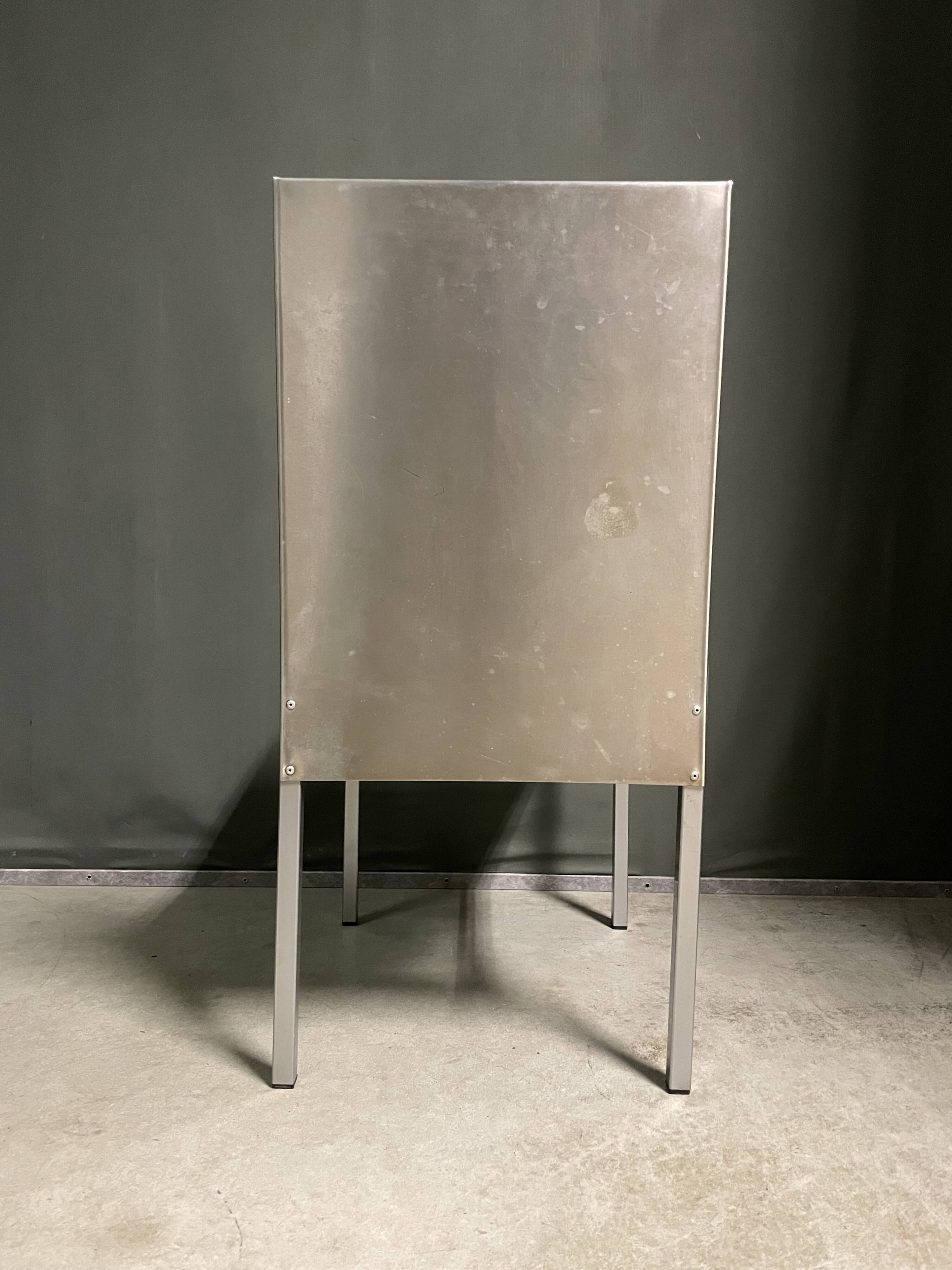 Rare set of 4 Aluminium side chairs 1980's