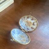 Shell and brass pill box