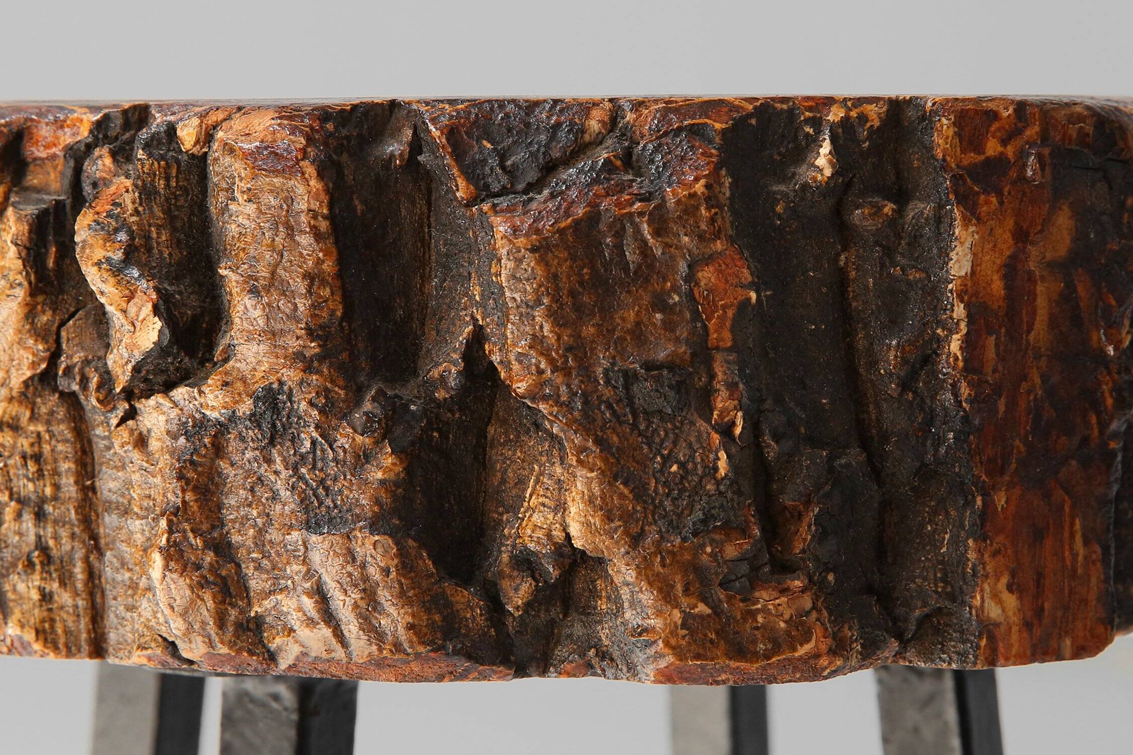 Mid‑Century Rustic French Tree Trunk Stool, France 1940s