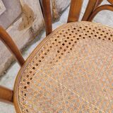 Pair of Thonet style bistro chairs in bentwood canework - 1930s