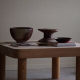 Square coffee table in solid pine with solid legs by Rainer Daumiller, mid-20th century brutalist style.