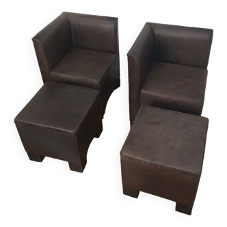 Modular Italian leather sofa