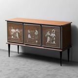 Buffet en bois vintage moderne des années 1950