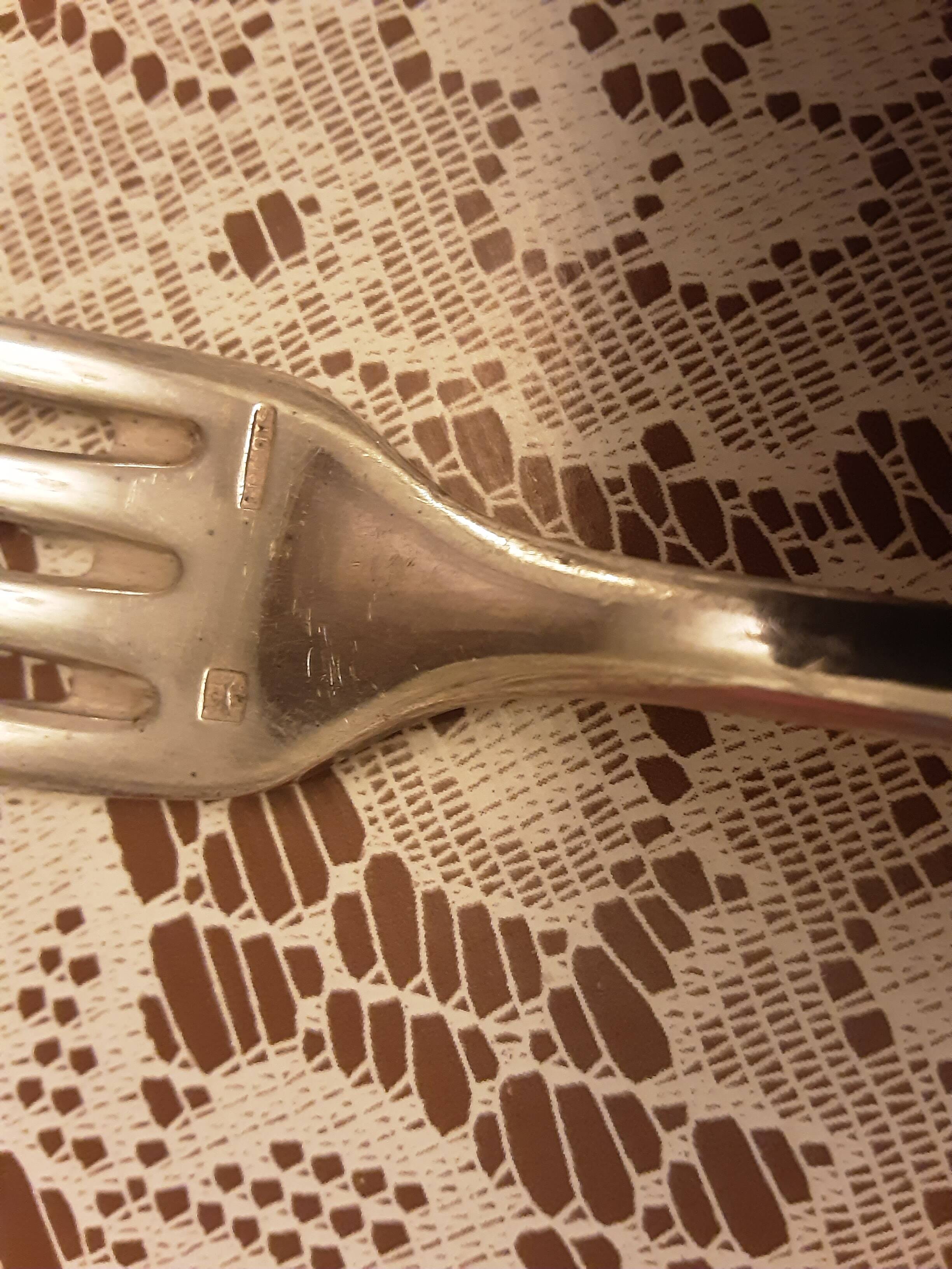 Silver metal cutlery ercuis art deco