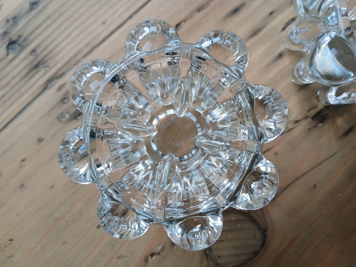 Set of 2 glass candle holders, Reims