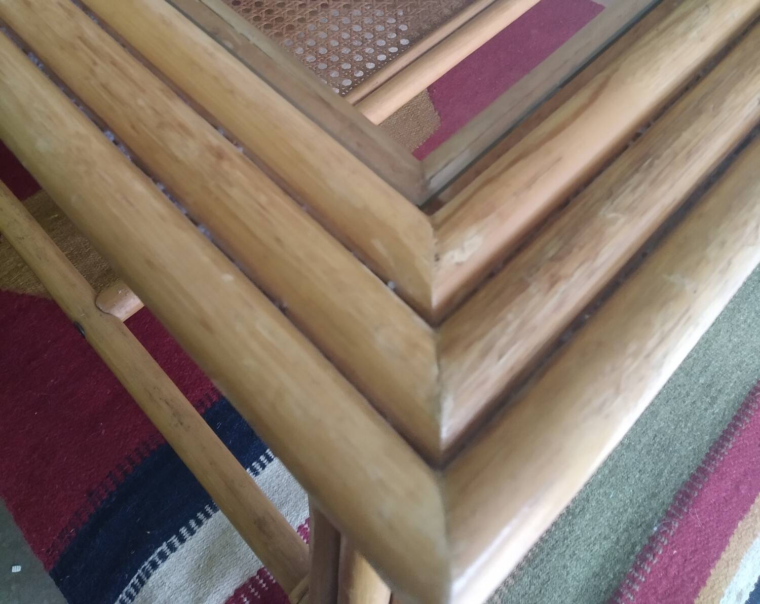 Table basse bambou et rotin