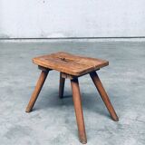 Folk Art Handmade Milk Stool, Late 1800s