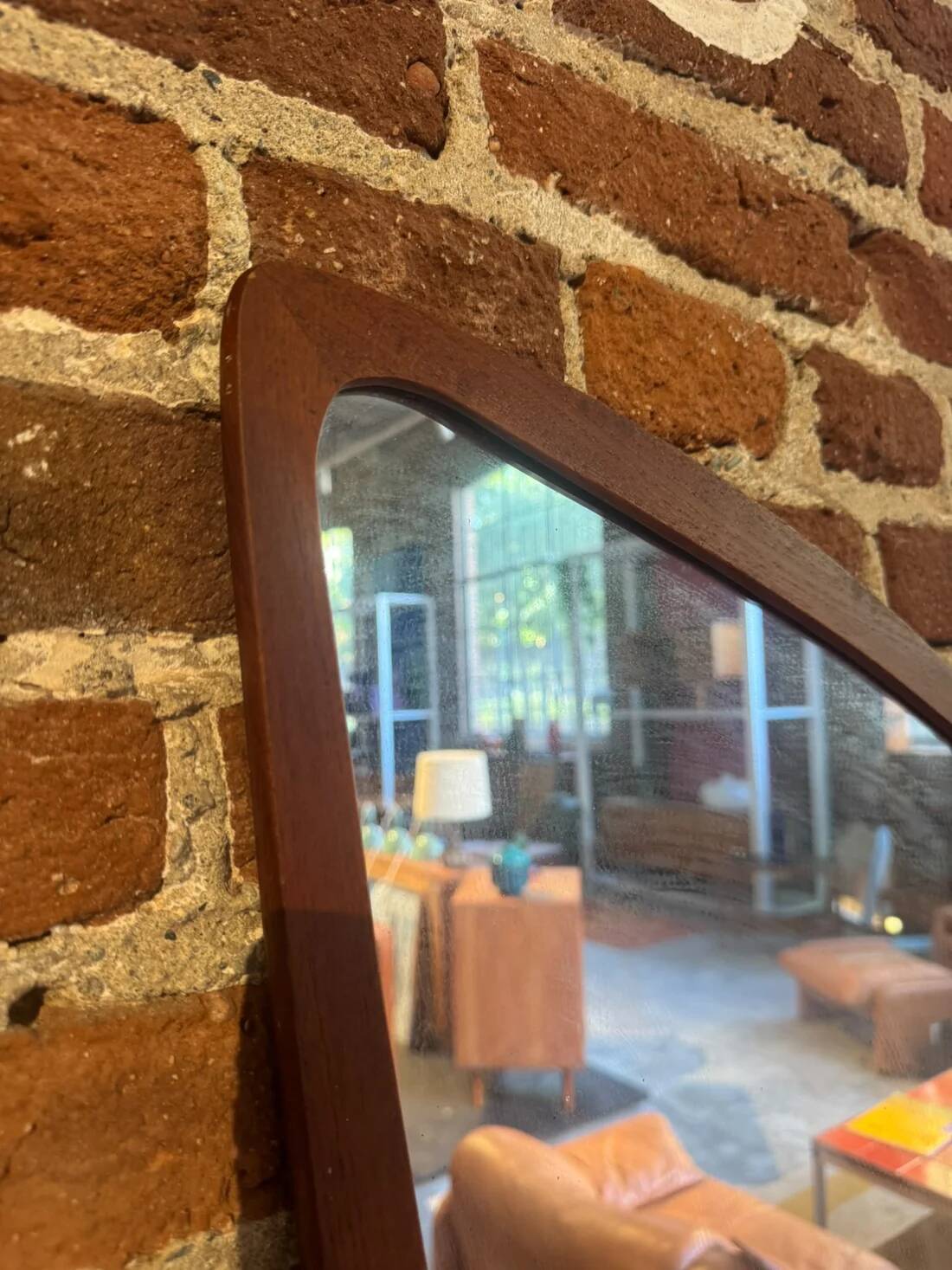 Framed teak mirror, Denmark 1960