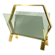 Modern brass magazine rack,  Italy 1970