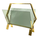 Modern brass magazine rack,  Italy 1970