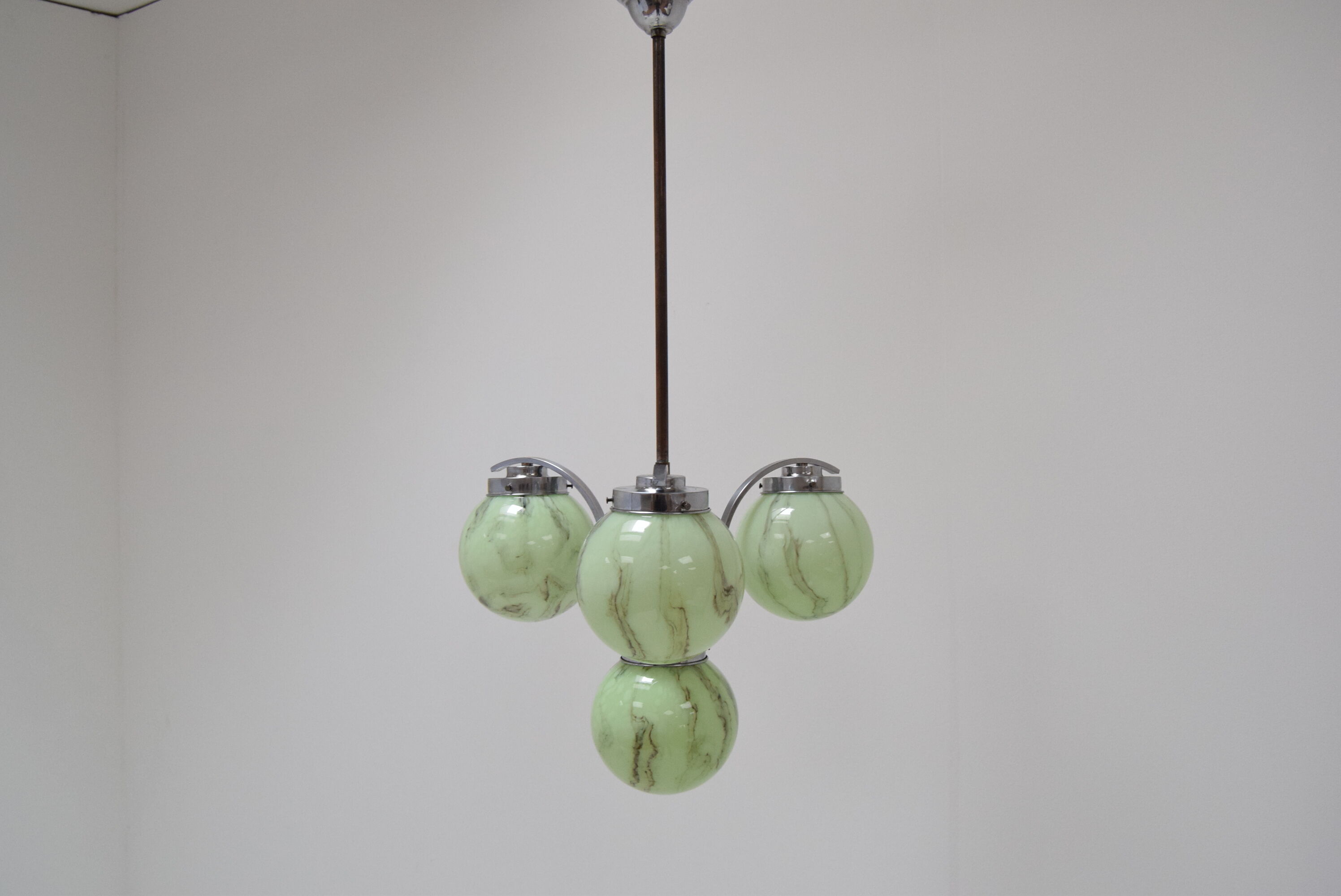 Art deco chrome chandelier,1930's.