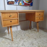 Vintage desk Ekawerk compass feet 50s