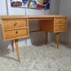 Vintage desk Ekawerk compass feet 50s