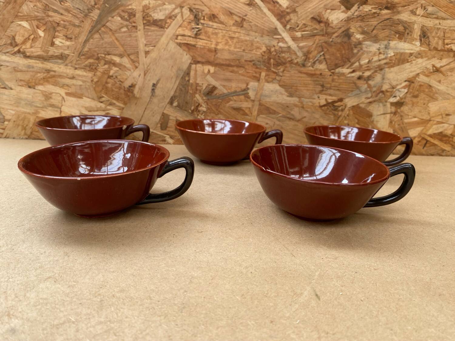 Series 5 mugs hbcm ceramic brown vintage #b283