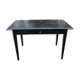 Black lacquered pine desk table