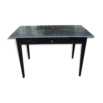 Table bureau en pin laqué noir