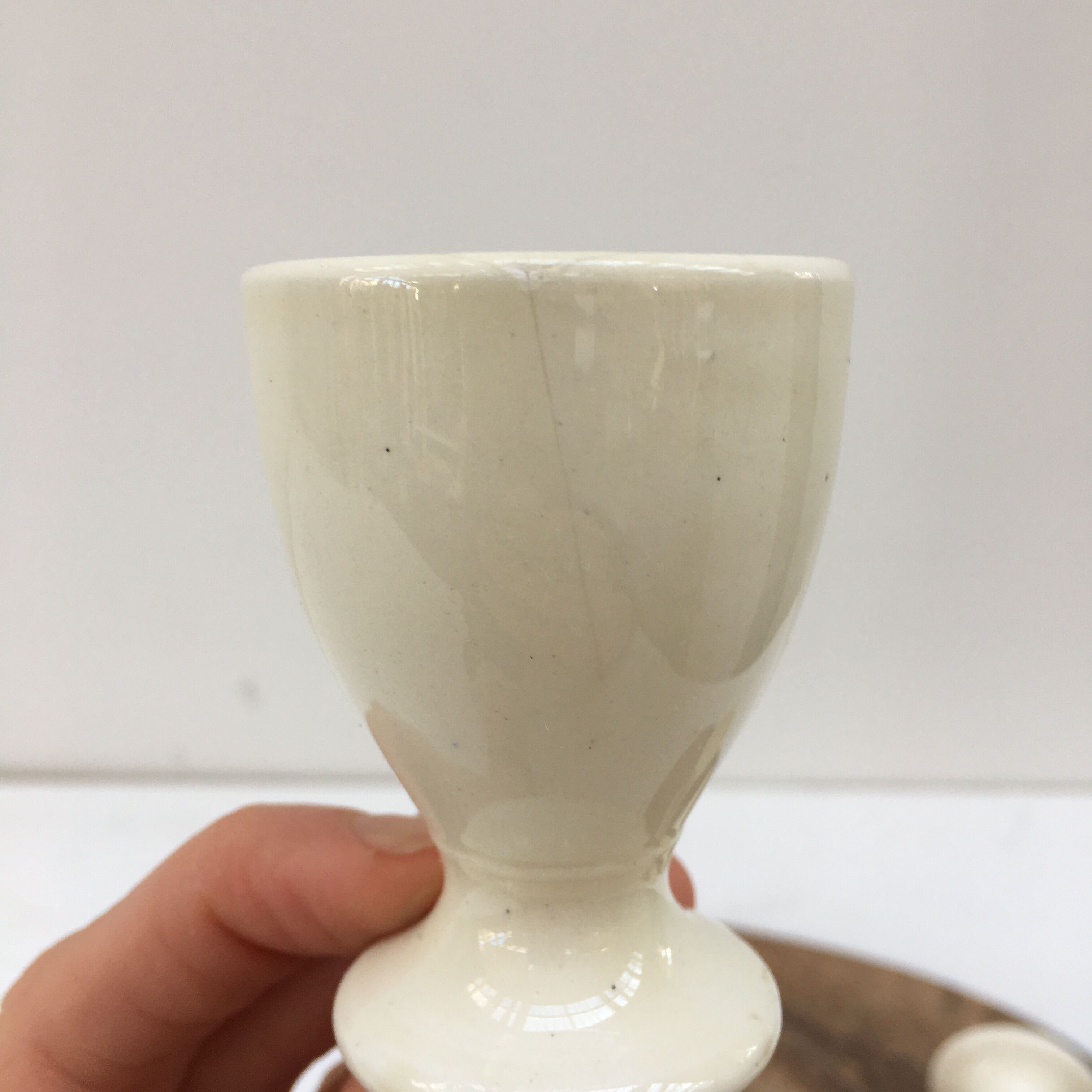 Series of four vintage ceramic coquetiers