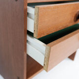 Bedside table with drawers in teak of Danish design manufactured by PBJ Furniture,  1960s