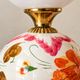 Cassandre — Table lamp in white opal, floral ceramic and brass