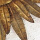 Mirror sun gold leaves metal 1950 55cm