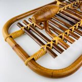 Bamboo and rattan coat rack in mid-century style attributed to Olaf Von Bohr, Italy, 1950s.