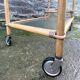 Vintage rolling dessert trolley in rattan, removable tray, Riviera style, 50s-60s.