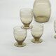 Service de verre / pichet / carafe style art déco / vintage / verre fumé noir
