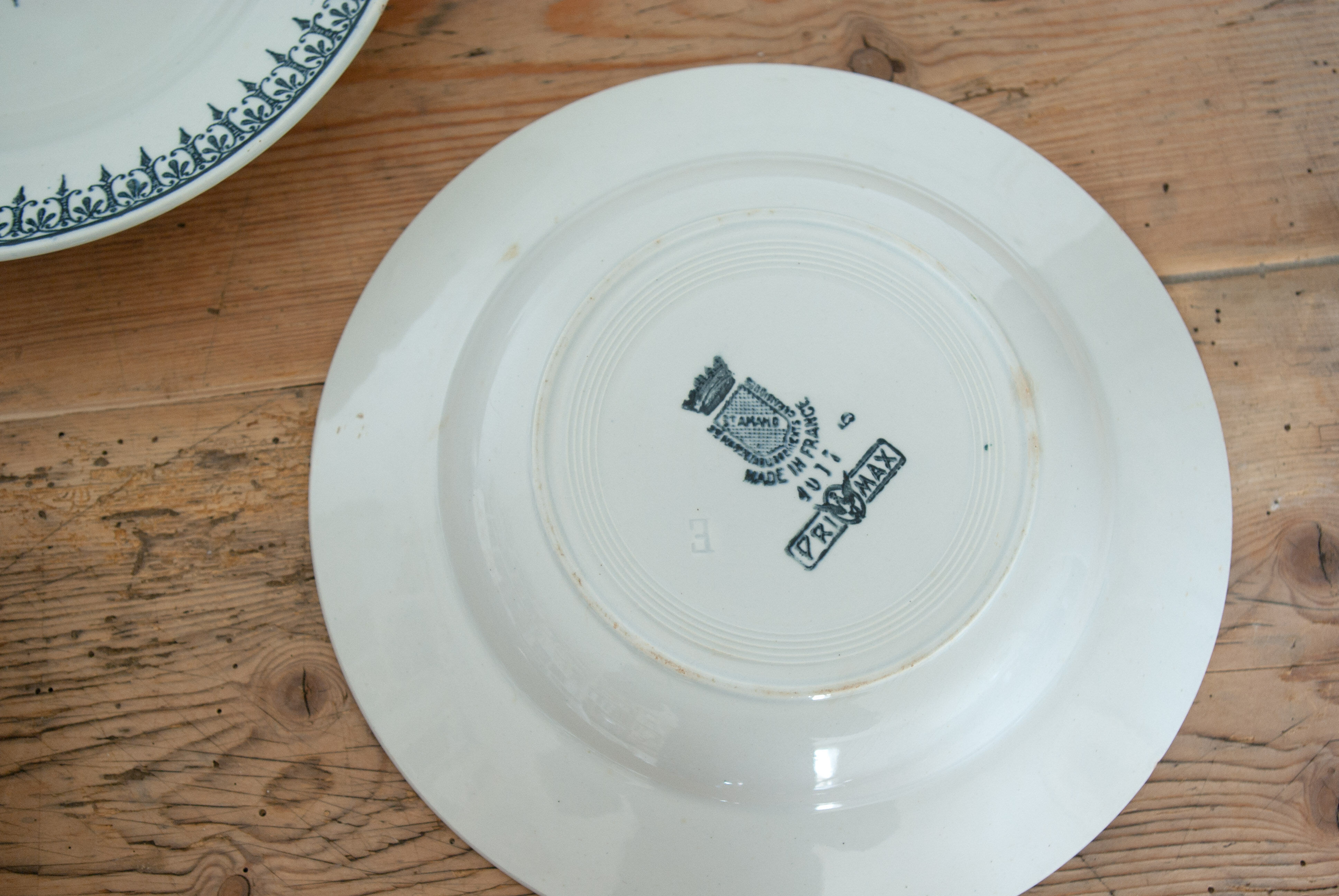 Fine earthenware soup plates