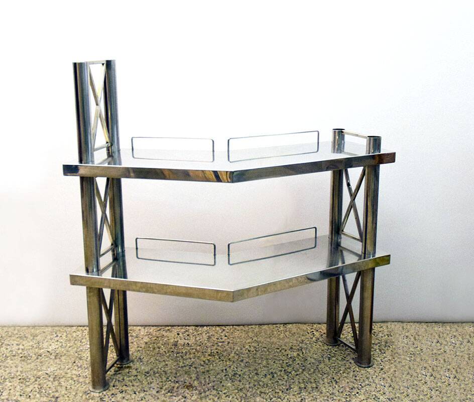 Steel console made in Italy, 1970s