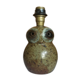 Pied de lampe hibou en grès pyrité signée Guy Baudat