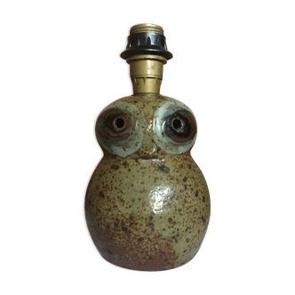 Pyrity sandstone owl lamp signed Guy Baudat